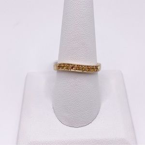 JTV Cubic Zirconia Gold Band Ring over Sterling Silver